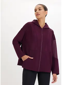 Funktions-Sportjacke mit transparentem Mesh, oversized, bonprix