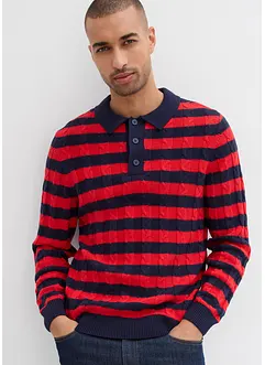 Zopfstrick-Pullover mit Polokragen, bonprix