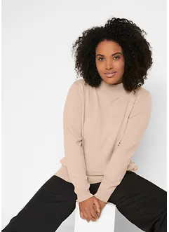 Pull basique en maille fine à col montant, bonprix