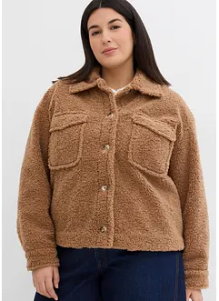 Blouson en maille peluche à poches plaquées, bonprix