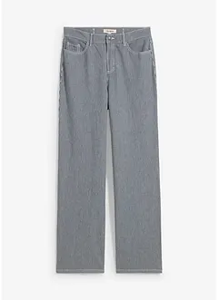 Loose Straight-Jeans, High Waist, gestreift, bonprix