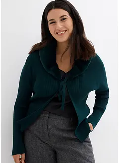 Gilet en maille avec col synthétique, bonprix
