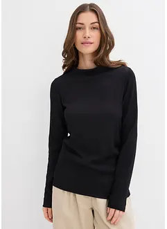 T-shirt manches longues en crêpe texturé, bonprix