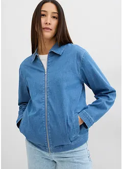 Veste en jean, style blouson, avec fermeture zippée, bonprix