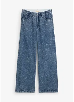 Jean large taille mi-haute à strass, bonprix