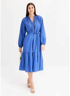 Midikleid mit Crochet-Einsätzen, bonprix