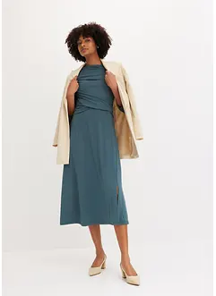 drapiertes Midikleid mit 3/4 Ärmel, bonprix