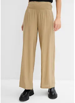 Pantalon palazzo, ceinture smockée, bonprix