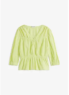 Blouse manches 3/4 en tissu froissé, bonprix