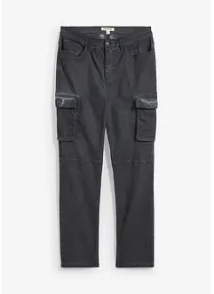 Stretch-Cargohose in gewaschener Optik, Straight, bonprix