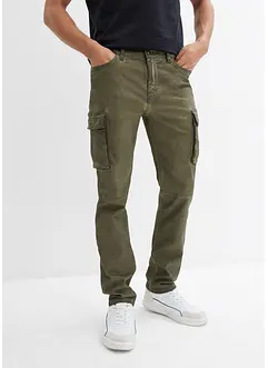 Pantalon cargo extensible, aspect délavé, Straight, bonprix