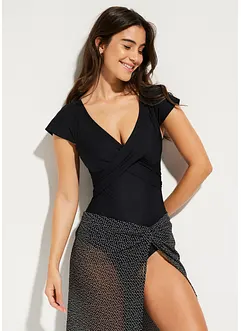 Maillot 1 pièce sculptant style croisé, maintien léger, bonprix