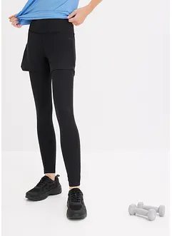 Sport-Leggings mit Shorts und Handytasche aus Mesh, bonprix