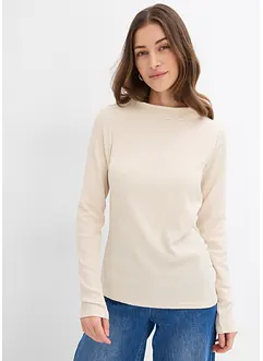 T-shirt manches longues en crêpe texturé, bonprix