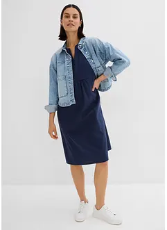 Tunika-Kleid mit Taschen aus Leinen-Baumwoll-Mix, bonprix