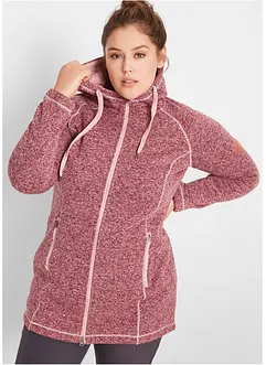 Long-Fleecejacke mit Kapuze, bonprix