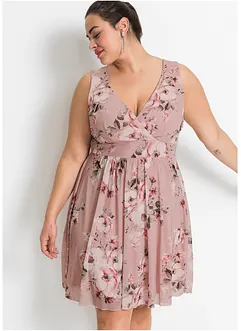 Robe courte en mesh imprimé, bonprix