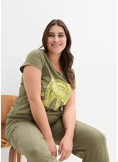 Shirt mit platziertem Print aus Bio-Baumwolle, kurzarm, bonprix