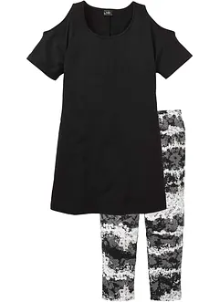 Capri Pyjama mit kurzen Ärmeln, bonprix