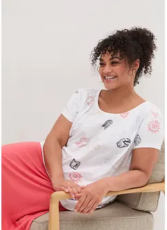 Bedrucktes Shirt mit Rundhalsausschnitt aus Bio-Baumwolle, bonprix