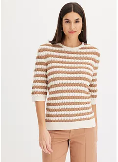 T-shirt en maille, manches 1/2, bonprix