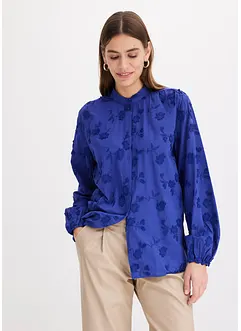 Blouse légèrement transparente avec applications florales, bonprix