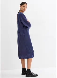 Midikleid mit Fledermausärmeln aus fließendem Satin, bonprix