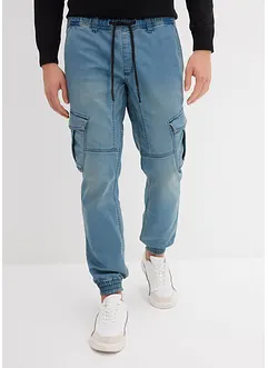 Jean jogger droit avec poches cargo, Regular, bonprix