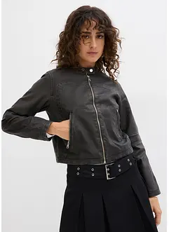 Veste biker, look used, bonprix