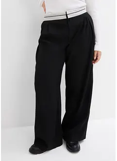 Pantalon à pinces avec taille contrastante, bonprix