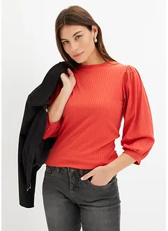 Rippshirt mit Ballonärmel, bonprix
