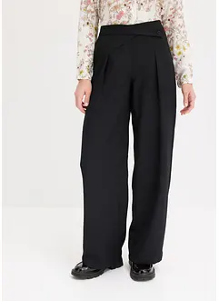 Bundfaltenhose in Leinenoptik mit überkreuztem Bund, bonprix