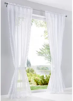 Voilage brodé avec embrasse (1 pce), bonprix