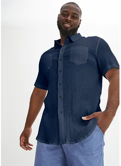 Chemise manches courtes 100% coton, aspect froissé, bonprix