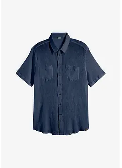 Chemise manches courtes 100% coton, aspect froissé, bonprix