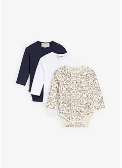 Lot de 3 bodies bébé en coton, bonprix