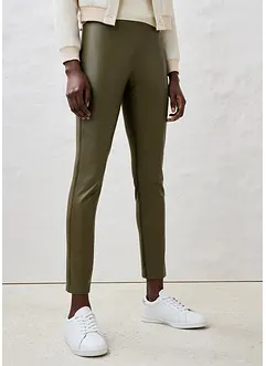 Legging en cuir d'agneau nappa à empiècement élastique, bonprix