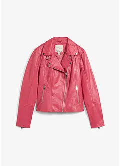 Veste biker en cuir d'agneau nappa, bonprix