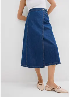 Jupe en jean, style portefeuille, super douce, bonprix