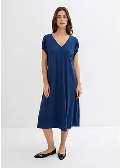 Robe en jersey, col V, viscose mélangée, bonprix