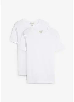 Lot de 2 T-shirts 100% coton, slim, bonprix