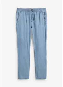 Leichte Regular Fit Schlupfjeans mit Leinen, Straight, bonprix