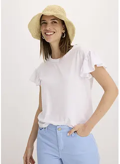 Shirt mit Volants-Ärmeln, bonprix