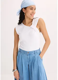 T-shirt en coton extensible avec détail twisté, bonprix