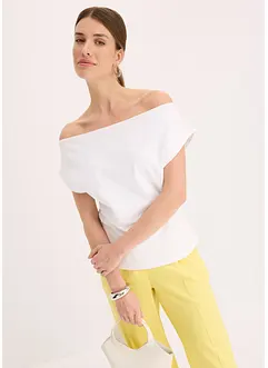 T-shirt col Bardot, 100% coton, bonprix