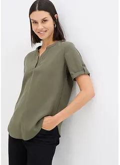 Blouse manches courtes en viscose mélangée, bonprix