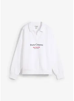 Oversize-Sweatshirt mit Polokragen und Stickerei, bonprix