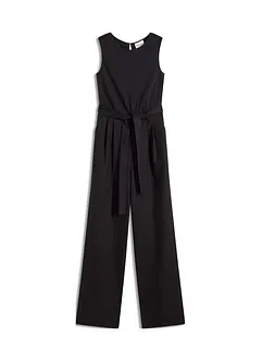 Jumpsuit aus Jersey-Leinen-Mix, bonprix