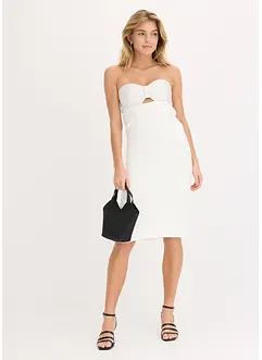 Bandeau-Kleid mit glänzendem Satin, bonprix