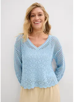 Pull léger en maille ajourée, bonprix